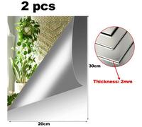 2 X Adhesive Wall Mirrors, 2 Mm, Adhesive Wall Mirror, Mirror, Acrylic Mirror, Square Mirror, Adhesive Mirror, For Bathrooms, Living Rooms, Bedrooms, 20 X 30 Cm