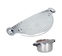 2 x aide à verser en inox, H x l : 32,5 x 13 cm, passoire, pour casseroles et bols, rangement facile, métal, argenté