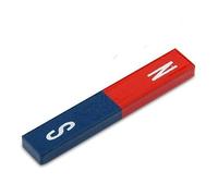 2 x Aimant Cuboïde Bloc Barre Rectangulaire Magnétique 60 x 10 x 5mm AlNiCo rouge/bleu marqué - 2 pièces