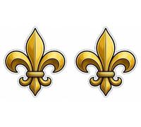 2 x Autocollant sticker vinyle waterproof fleur de lys roi de France embleme