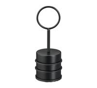 2 x butoirs de porte avec poignée, inox et caoutchouc, butoirs sol, intérieur, H x P : 20 x 7 cm, frein de porte, noir