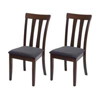 2 X Chaises De Salle À Manger Hwc-G46 Tissu/Textile Bois Massif Cadre Foncé, Gris Foncé Multicolore