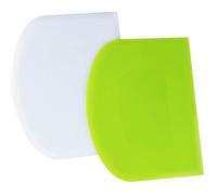 2 x Corne Pâtisserie - Coupe-pâte Grattoir a Pâte en Plastique pour Cuisine, Pâtisserie, Crêpes - 12x9,5cm Rose, Blanc