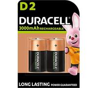 2 x Duracell D Rechargeables 3000 mAh (1 blister de 2 batteries) 2 piles