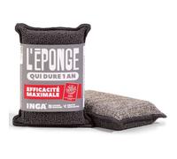 2 X Eponges s Lavables - Très Efficaces, Ne Rayent Pas - Fabriqué en Europe - Éponge Lavable Qui Dure 1 an