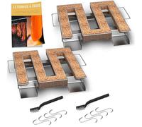 2 X Générateur/Serpentin de Fumée Froide Carré pour Fumoir Viande et Poisson + 4 crochets et 1 Brosse de nettoyage - Guide Numérique PDF à Télécharger (Offert)