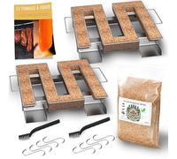 2 X Générateur/Serpentin de Fumée Froide pour Fumoir Viande et Poisson + 500 Gr de Sciure de bois de hêtre + 8 crochets et 2 Brosse de nettoyage - Guide Numérique PDF à Télécharger
