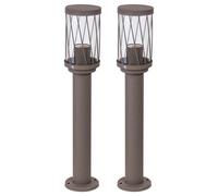 2 x Lampadaire de jardin Rabalux Budapest, indice de protection IP44, couleur : marron, culot E27, puissance maximale : 40 W