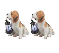 2 x lampe solaire LED luminaire extérieur chien jardin terrasse décoration éclairage DEL