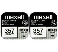 2 X MAXELL 357 303 Pile Batterie Montre Sans Mercure Oxide Argent SR44W 1.55V