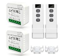2 x Module Volet Roulant Sans Fil, Kit de Commande Volet Roulant Avec Télécommande RF Et Module Récepteur, Interrupteur Volets Roulants Connecté Pour Stores, Électriques Et Auvents (Fonction Wi-Fi)
