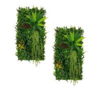 2 x Panneau Mural Végétal Artificiel 0,5 x 1 m Alina Feuillage Jardin Maison Vert G