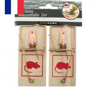 2 X Piège à Souris Rat Tapette Attrape Rongeur Souricière 10x4,5cm Dératisation