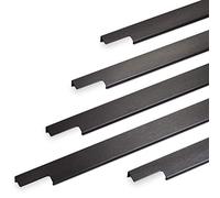 2 x Poignée de Meuble BLANKETT 445 mm noir brossé (anodisé) Bande de Poignée à visser au dos Poignée d'armoire Poignée de Cuisine par SO-TECH®