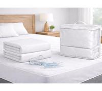 2 X Protege Matelas Impermeable Respirant Anti Acariens Ajustable 140x180 cm