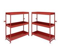 Rayonnage Monster Volcano Duo À Étagères En Métal Pour Le Rangement D'outils Dans Les Véhicules Utilitaires, 116.5cm X 115cm X 34.8cm