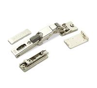 2 x Salice charnières universelles avec amortisseur pour porte en verre 110° avec plaque de montage linéaire hauteur 3 mm avec vis euro, réglage excentrique