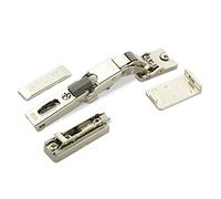 2 x Salice charnières universelles avec amortisseur pour porte en verre 110° avec plaque de montage linéaire hauteur 6 mm avec vis Euro, réglage excentrique