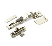 2 x Salice charnières universelles pour porte en verre ou porte-miroir 110° y compris plaque de montage en croix hauteur 6 mm avec vis européennes, réglage excentrique