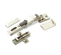 2 x Salice charnières universelles pour porte en verre ou porte-miroir 110° y compris plaque de montage en croix hauteur 3 mm avec vis euro, réglage excentrique