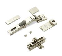 2 x SOTECH Salice charnière universelle Push Open pour portes fines à partir de 8 mm d'épaisseur de façade 110° compris plaque de montage croisée hauteur 6 mm avec vis Euro