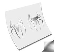 2 x Stickers Spiderman Spider Orange Aufkleber Autocollant Vinyle (Argent Métallique)