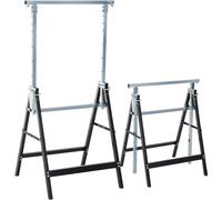 2 x tréteaux d'échafaudage Tréteaux pliants réglables en hauteur jusqu'à 200kg Acier noir 68 x 58 x 80-130 cm