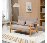 2-Zitsbank – Canapé 2 places – Petit canapé – Canapé compact – Canapé de style rétro – Velours gris clair