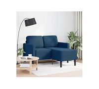vidaXL Canapé 2 places 4107066 – avec méridienne en L, tissu bleu 125 cm, convertible