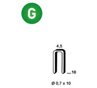 20 000 Agrafes Galvanisées O-10 - 4.5x10x0.7x1 mm - D-Work