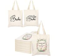 20/10/5/1 pièce Ensemble, Sacs en canevas de grande capacité, Sacs de maquillage thème mariage, Sacs cadeaux, Sacs de courses, Ensembles d'emballage cadeaux, Enterrement de vie de jeune fille, Cadeaux
