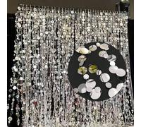 20/10/5/1 pièce Rideau décoratif à paillettes miroir argenté - Guirlande de paillettes à suspendre, convient pour mariage, fiançailles, anniversaire, Saint-Valentin, remise de diplôme - Décoration san