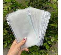 20/10/5 pièces Fournitures scolaires de rentrée A6 6 anneaux Inserts de classeur à fermeture éclair transparents Poches enveloppes budget en PVC imperméable Sacs de rangement transparents pour documen