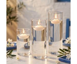 20/10/6 pièces Bougies flottantes blanches, bougies chauffe-plat sans flamme et imperméables, convenant aux vases cylindriques, mariages, anniversaires, fêtes, baby showers, rendez-vous, dîners, Thank