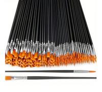 20/100/300 pièces Pinceaux de peinture pour cheveux en nylon noir avec embouts plats et ronds. Pinceaux de peinture acrylique pour peinture à l'huile, aquarelle, maquillage artistique professionnel. P