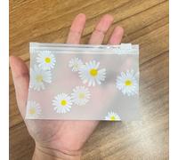 20/40/60 pièces Sacs à fermeture éclair en plastique givré motif marguerite - Pochettes de rangement réutilisables pour fournitures de bureau, artisanat, bijoux et papeterie - Design floral vibrant Pl
