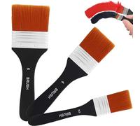 20/40/60mm Pinceau Plat, 3 pièces Vernis Pinceaux de Peinture en Bois, Pinceaux en Nylon à Poils Plats de qualité Professionnelle, pour Meubles, Murs, Armoires, Terrasses, Clôtures