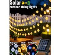 20/50/100 pièces Guirlande lumineuse LED à bulles solaires, 8 modes d'éclairage, guirlande féerique étanche, lumières à boule de cristal solaire, convient pour le jardin, la cour, les arbres, le porch