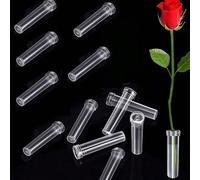 20/50/100 pièces Tubes à eau pour fleurs de 2,8 pouces, tubes en plastique pour fleurs avec bouchons pour la décoration, l'arrangement floral, les cadeaux, les anniversaires, les remises de diplômes, 