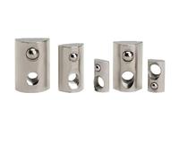 20/50/100pc M3 M4 M5 M6 M8 T Écrous À Ressort Demi-rond Élasticité Écrou Fente Enroulable for 2020 3030 4040 4545 Rainure De Profils En Aluminium(45-M4 20pcs)