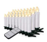 20-60 bougies LED de Noël - Éclairage de Noël - Guirlande lumineuse de bougies sans fil - Bougies de Noël - Bougies d'arbre de Noël avec télécommande sans fil - Bougies d'arbre (coque blanche, 60