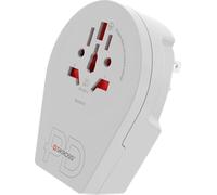 20 adaptateurs universels SKROSS 64716, compatibles avec les prises du monde entier et les prises américaines, avec port USB-C™ PD, couleur blanche. Adaptateurs de voyage pour tous les appareils, qu'i