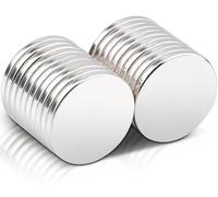 20 aimants néodyme puissants, 20 x 2 mm, aimants ronds plats extra-puissants et de grande taille pour tableaux magnétiques, tableaux blancs, réfrigérateurs, projets de bricolage, cuisines et bureaux.