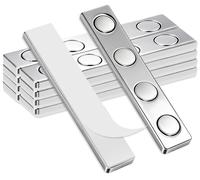 20 aimants néodyme ultra-puissants, 58 x 10 x 2 mm, autocollants, bande magnétique résistante, aimants adhésifs incassables, quatre aimants ronds intégrés pour le bureau, l'école et la maison