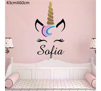 20 autocollants de style kawaii, autocollants muraux personnalisés avec nom, étiquettes en vinyle pour bébés, décoration de chambre d'enfants, papier peint~00215