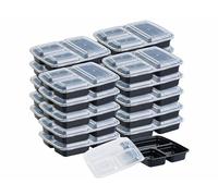Rosenstein & Söhne 20 boîtes de conservation 3 compartiments avec couvercles - 850 ml