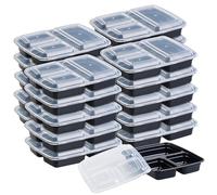 Rosenstein & Söhne 20 boîtes de conservation 3 compartiments avec couvercles - 850 ml