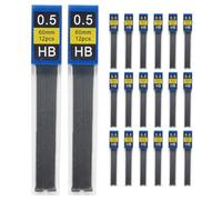 20 Boîtes Recharges de Graphite Noires 0,5mm Hb 2b | Résine, Format Compact et Pratique, Rangement Facile, pour Bureau et Préparation aux Examens