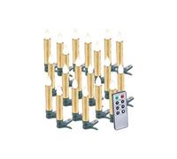 20 bougies LED pour sapin de Noël avec télécommande - coloris doré