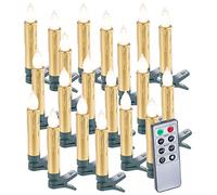 Lunartec 20 bougies LED pour sapin de Noël avec télécommande - coloris doré